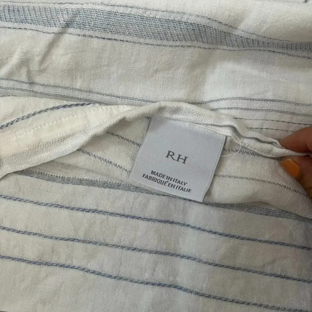 Restoration Hardware Standard Sham Italian Jacquard Stripe Linen